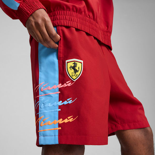 Scuderia Ferrari Miami T7 Men's Motorsport 7" Shorts, Dark Crimson, extralarge-IND